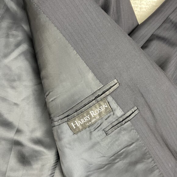 Canali x Harry Rosen Blazer Mens 54R Dark Black / Blue Wool Italy Made - Picture 10 of 16